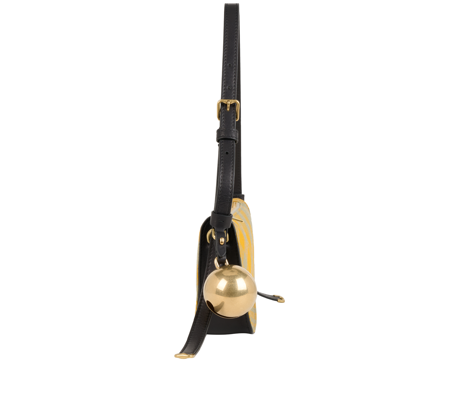 Mini Shield, &pound;450, Handbags, Yellow, Canvas/Leather, Side view